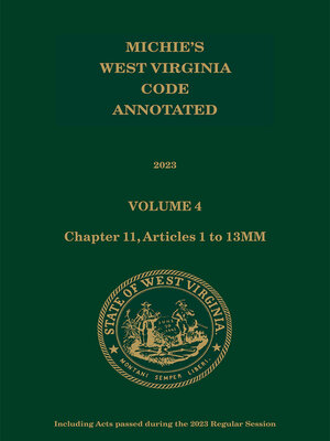 cover image of Michie's West Virginia Code Annotated